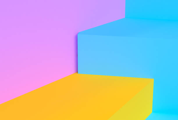 istock Minimalist abstract background, primitive geometrical figures, pastel colors, 3D render, podium for the advertized goods 1142120628