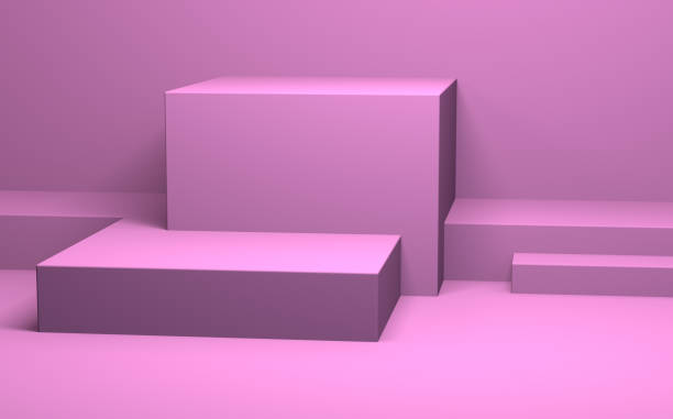 istock Minimalist abstract background, primitive geometrical figures, pastel colors, 3D render, podium for the advertized goods 1142120641