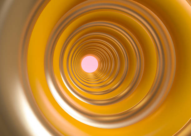 istock Gold geometric shapes abstract background, pastel colors, 3D render. 1142120643