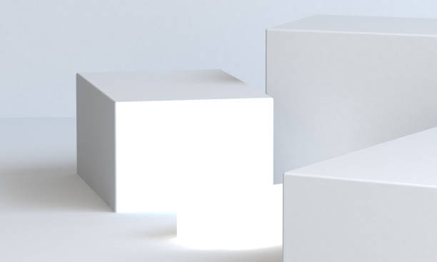 istock Minimalist abstract background, primitive geometrical figures, pastel colors, 3D render, podium for the advertized goods 1142120736