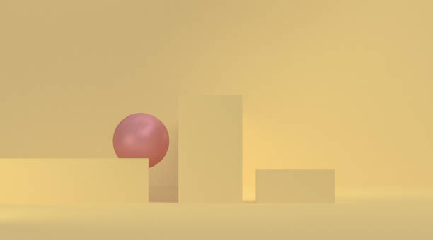 istock Primitive geometric shapes abstract background, pastel colors, 3D render. 1142120782
