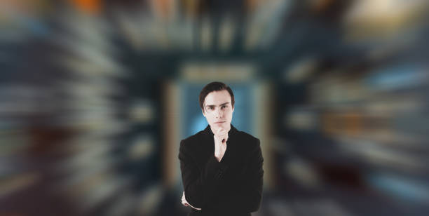 istock Young scientist on a futuristic background. 1142135551