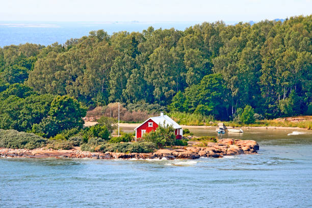 Rocky sea archipelago of islands in the summer time