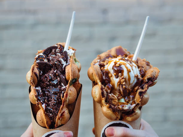 istock Hong Kong waffles or bubble wafer in hand 1142140597