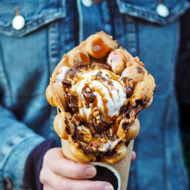 istock Hong Kong waffles or bubble wafer in hand 1142140646