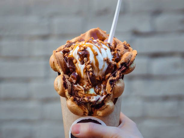 istock Hong Kong waffles or bubble wafer in hand 1142140688
