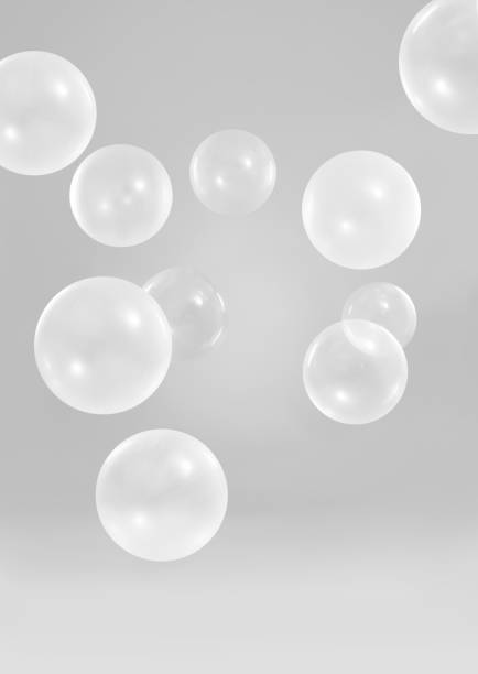 istock Beautiful white balloons with soft gray background 1142144480
