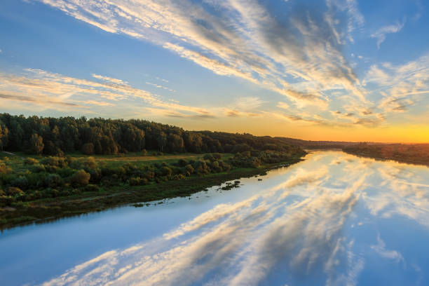 istock Sunset on the river embankment. 1142146135