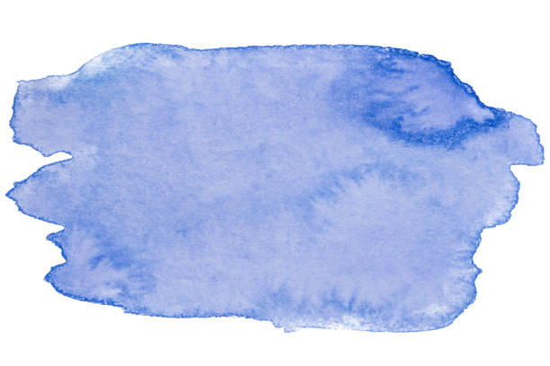 istock Watercolor stain on white background isolated. Element with paint and watercolor paper texture. Background for design of postcards and print. 1142149062