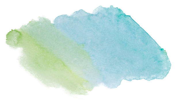 istock Watercolor stain on white background isolated. Element with paint and watercolor paper texture. Background for design of postcards and print. 1142149079