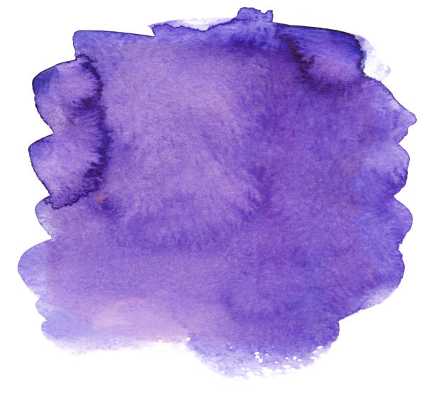 istock Watercolor stain on white background isolated. Element with paint and watercolor paper texture. Background for design of postcards and print. 1142149111