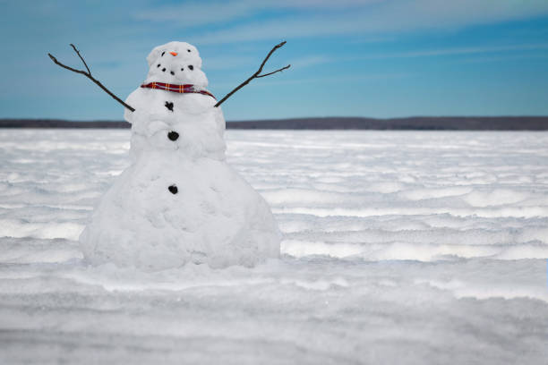 istock Snowman standing in the snow 1142154240