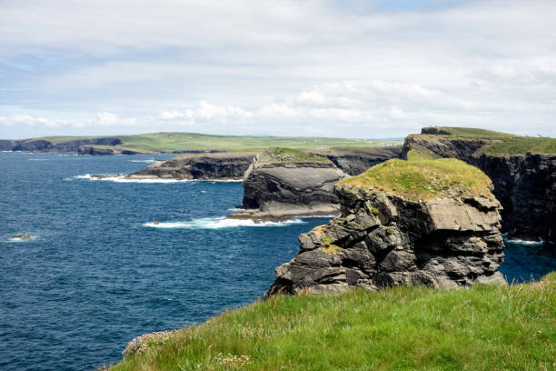 scogliere di kilkee a co. clare, irlanda. penisola di west clare, irlanda. - kilkee foto e immagini stock