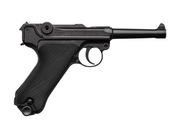 istock pneumatic pistol isolated on white background 1142160227