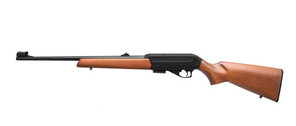 istock Gun rifle isolated on white background 1142161371