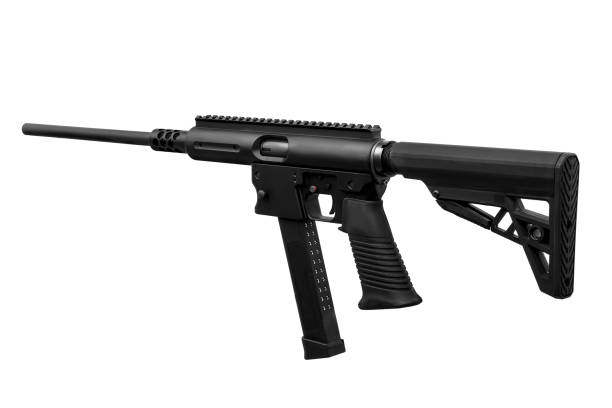 istock Gun rifle isolated on white background 1142162494