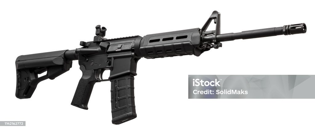 Automatic Rifle Background Modern Automatic Rifle Isolated On White Background Stock Photo ...