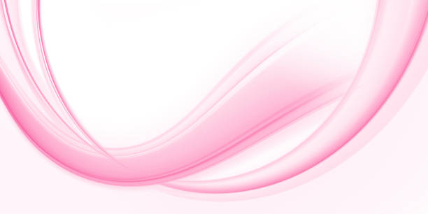 istock Abstract fractal pink waves on white background 1142163107