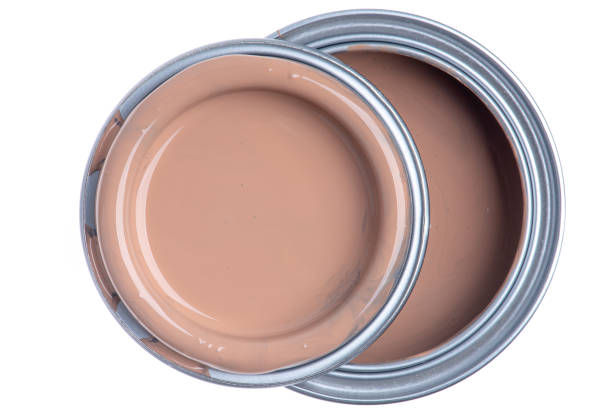 istock Opened Can of Chocolate Brown Paint Top View 1142169617