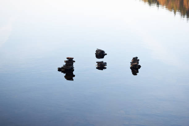 Meditation, mindfulness. Stones in the water