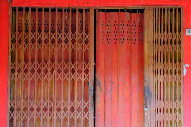 Photo of vintage red door