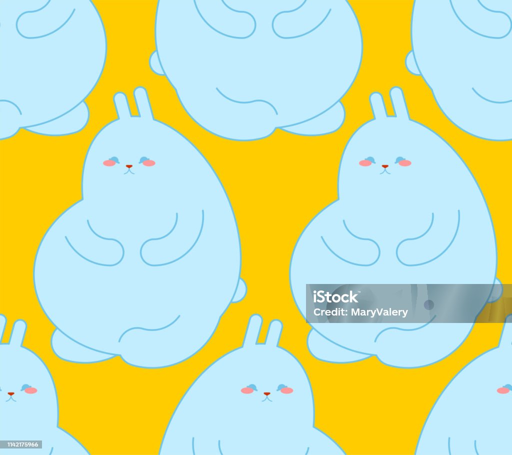 Fat Rabbit Background Fat Rabbit Pattern Seamless Thick Hare Background Cute Baby Cloth ...