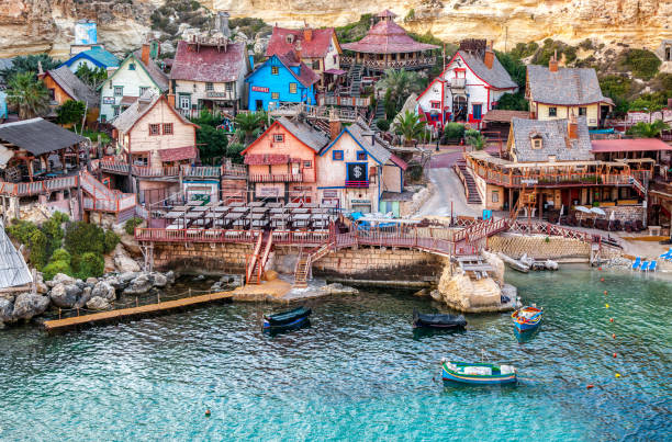 Popeye village in Malta stock photo