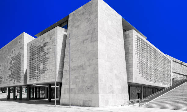 VALLETTA, MALTA - JULY 17: Modern Malta parliament building in city Valletta on July 17, 2015 in Valletta