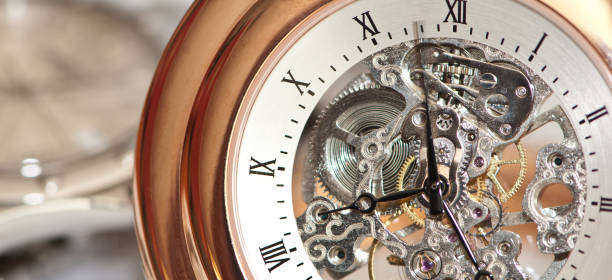 istock Pocket watch with clear window to gear movement 1142189345