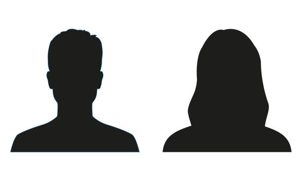 kuvapankkikuvitukset aiheesta mies ja nainen siluetti. ihmiset avatar profiili tai kuvake. vektorikuva. - muotokuva