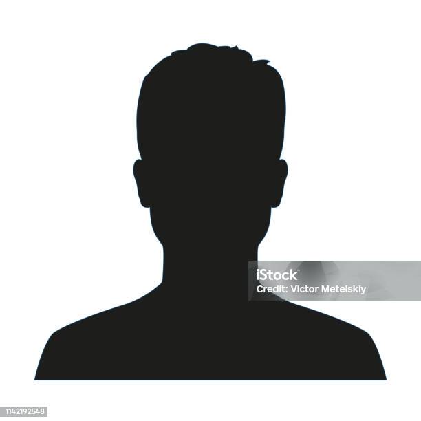 Man Avatar Profile Male Face Silhouette Or Icon Isolated On White Background Vector Illustration - Arte vetorial de stock e mais imagens de Silhueta