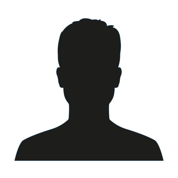 Man avatar profile. Male face silhouette or icon isolated on white background. Vector illustration. Man avatar profile. Male face silhouette or icon isolated on white background. Vector illustration. front view stock illustrations