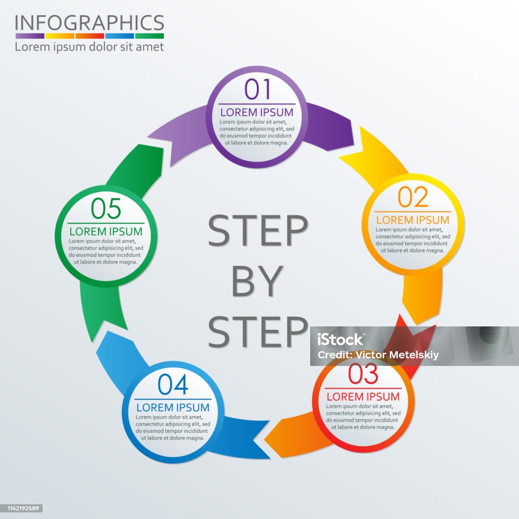 Steps Involve Step By Step Infographics Template With 5 Steps Options Or Levels ...