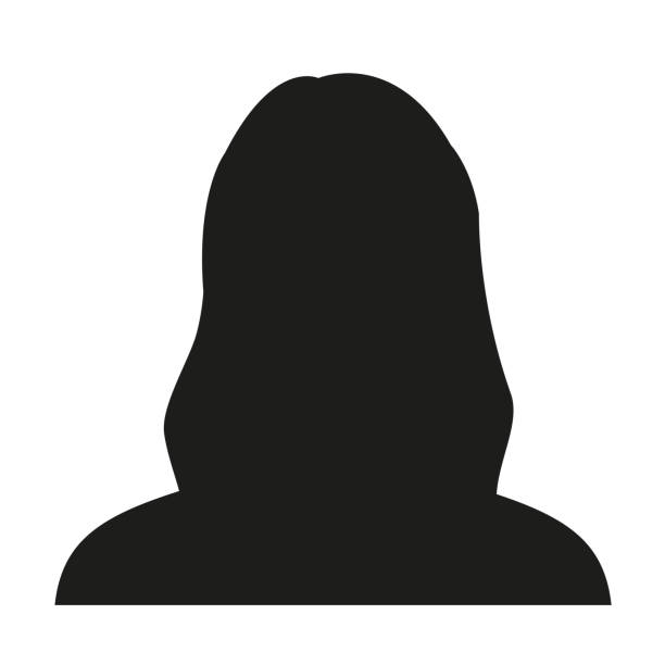 Avatar profile. Female face silhouette or icon isolated on white background. Vector illustration. Avatar profile. Female face silhouette or icon isolated on white background. Vector illustration. portrait silhouettes stock illustrations