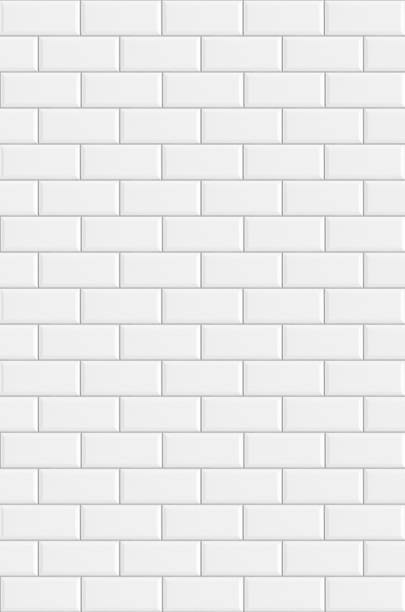 istock White rectangle mosaic tiles texture  background. Classic white metro tile. Vertical picture. 1142193616