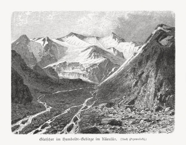 istock A glacier in the Kunlun Mountains, China, woodcut, published 1897 1142198910