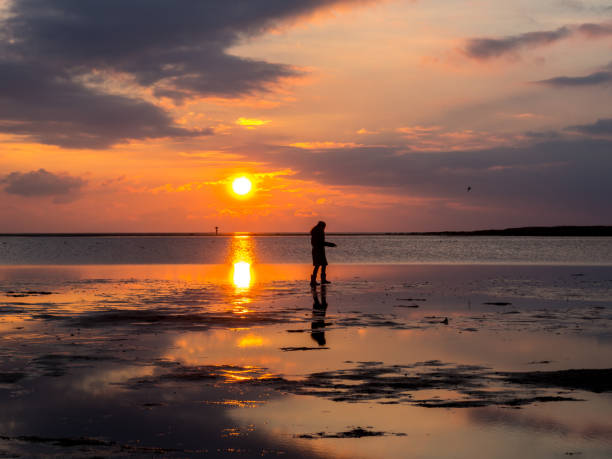 istock Silhouette on the Wadden Sea 1142199381