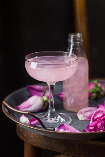 Light Pink Rose Cocktail Stock Photo - Download Image Now - Alcohol ...