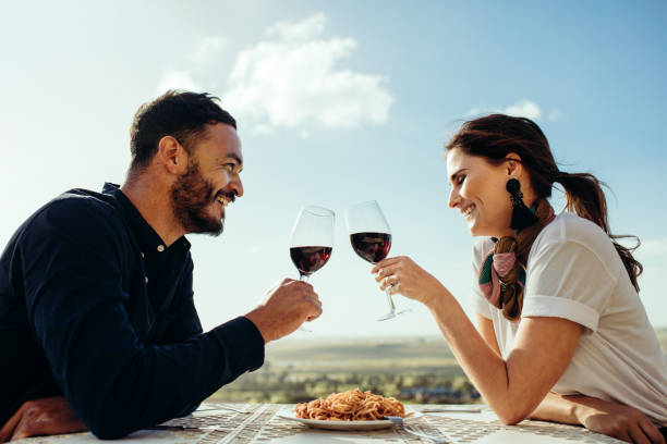 istock Couple on a date sitting in a restaurant 1142201684