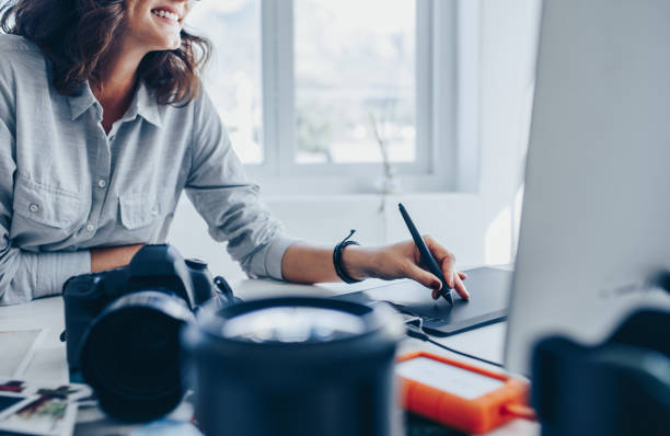 istock Woman artist editing images 1142202902
