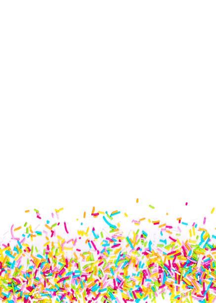 istock Sugar sprinkle dots hearts, decoration for cake and bakery, as a background. Isolated on white 1142203101