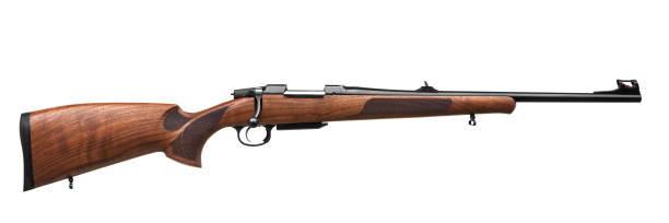 istock wooden hunting rifle isolated on white background 1142204170