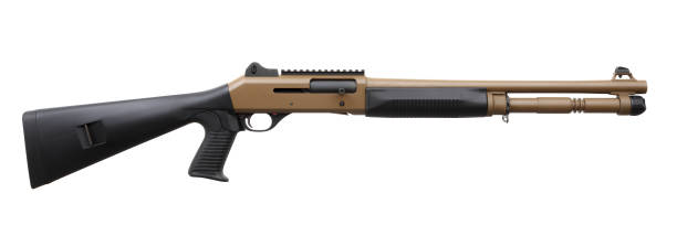 istock Gun. Brown Shotgun isolated on white background 1142204477