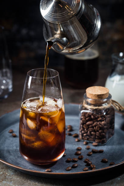 istock Ice coffee in a tall glasses 1142205299
