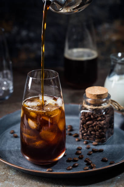 istock Ice coffee in a tall glasses 1142205304