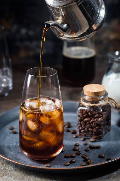 istock Ice coffee in a tall glasses 1142205323