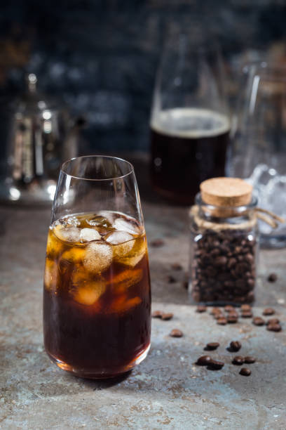 istock Ice coffee in a tall glasses 1142205327