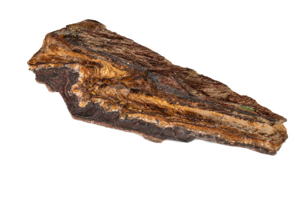 istock Macro stone tiger eye mineral in rock on black background 1142206970