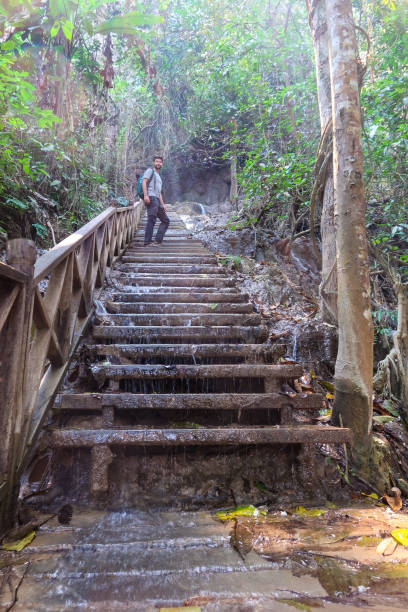 istock Man standing in a sloppy stairs 1142207092