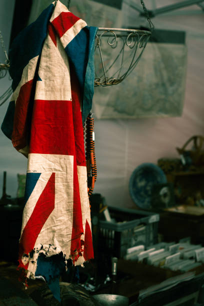 Damaged Old UK Flag For Sale in a Second Hand Shop